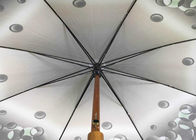 8 پانل پلی استر چوبی استیک چتر Umbrella Uv طرح محافظ Pongee گل تامین کننده
